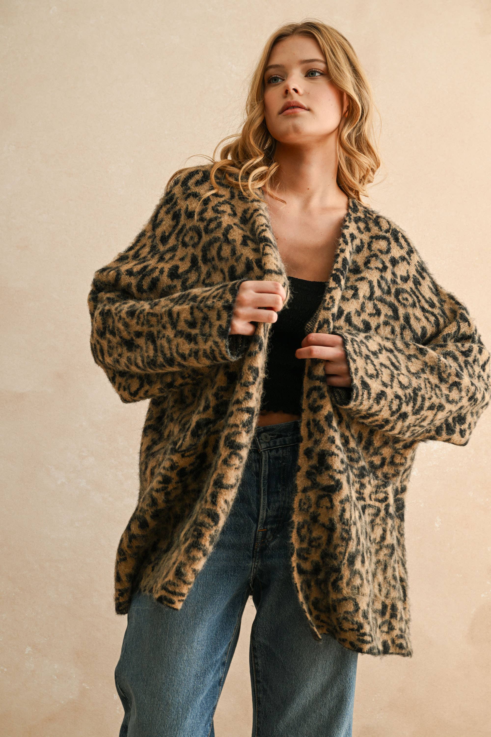 Oversized Leopard Cardigan