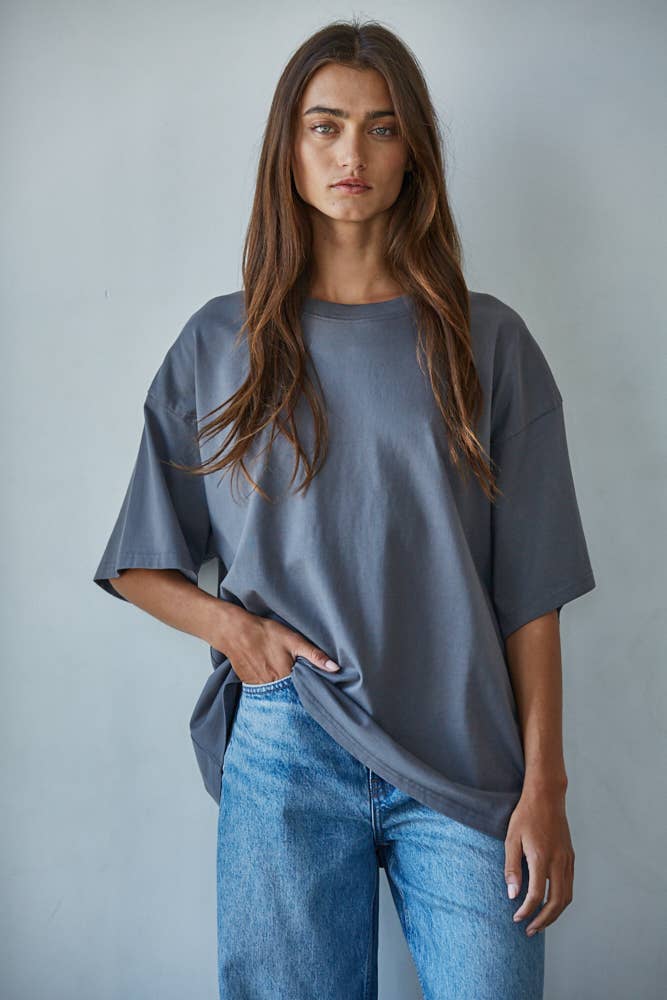 Cotton Drop Shoulder Oversized Shirt