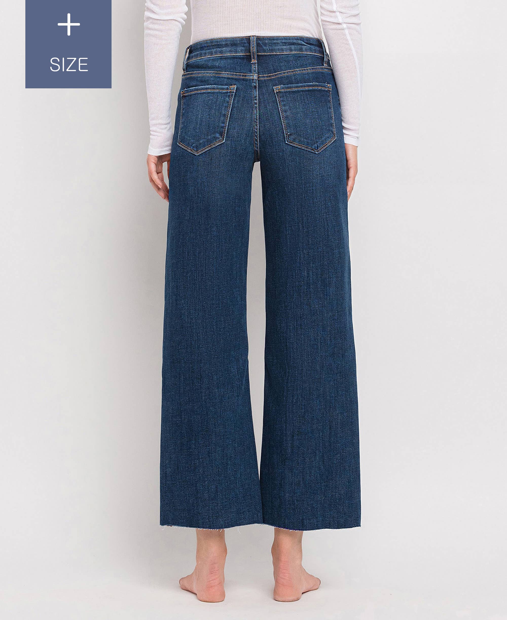 Mid Rise Wide Leg Jean