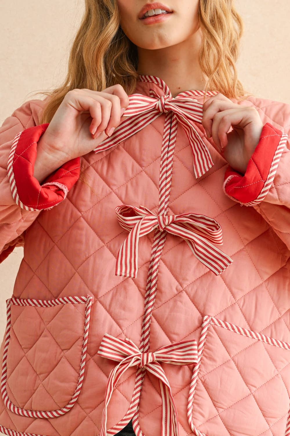 Tie Front Quilt Jacket