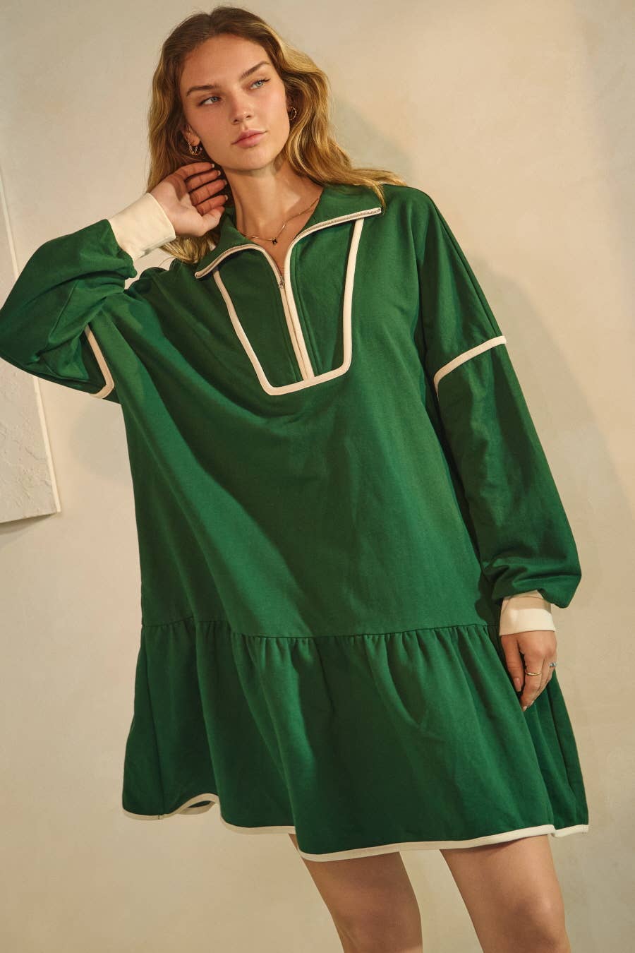Green Drop Waist Dress