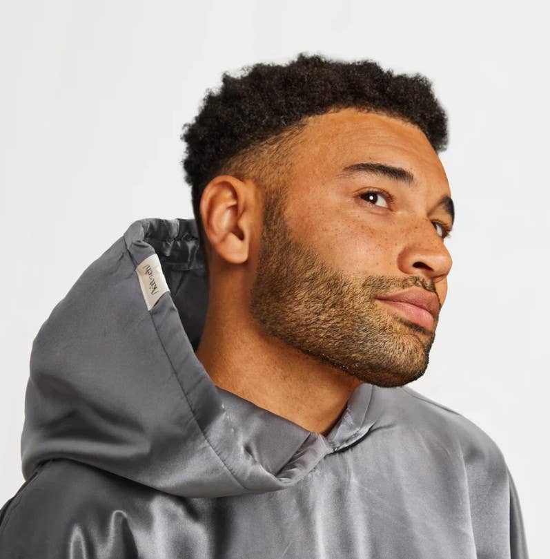 Glazey Satin Hoodie - Charcoal