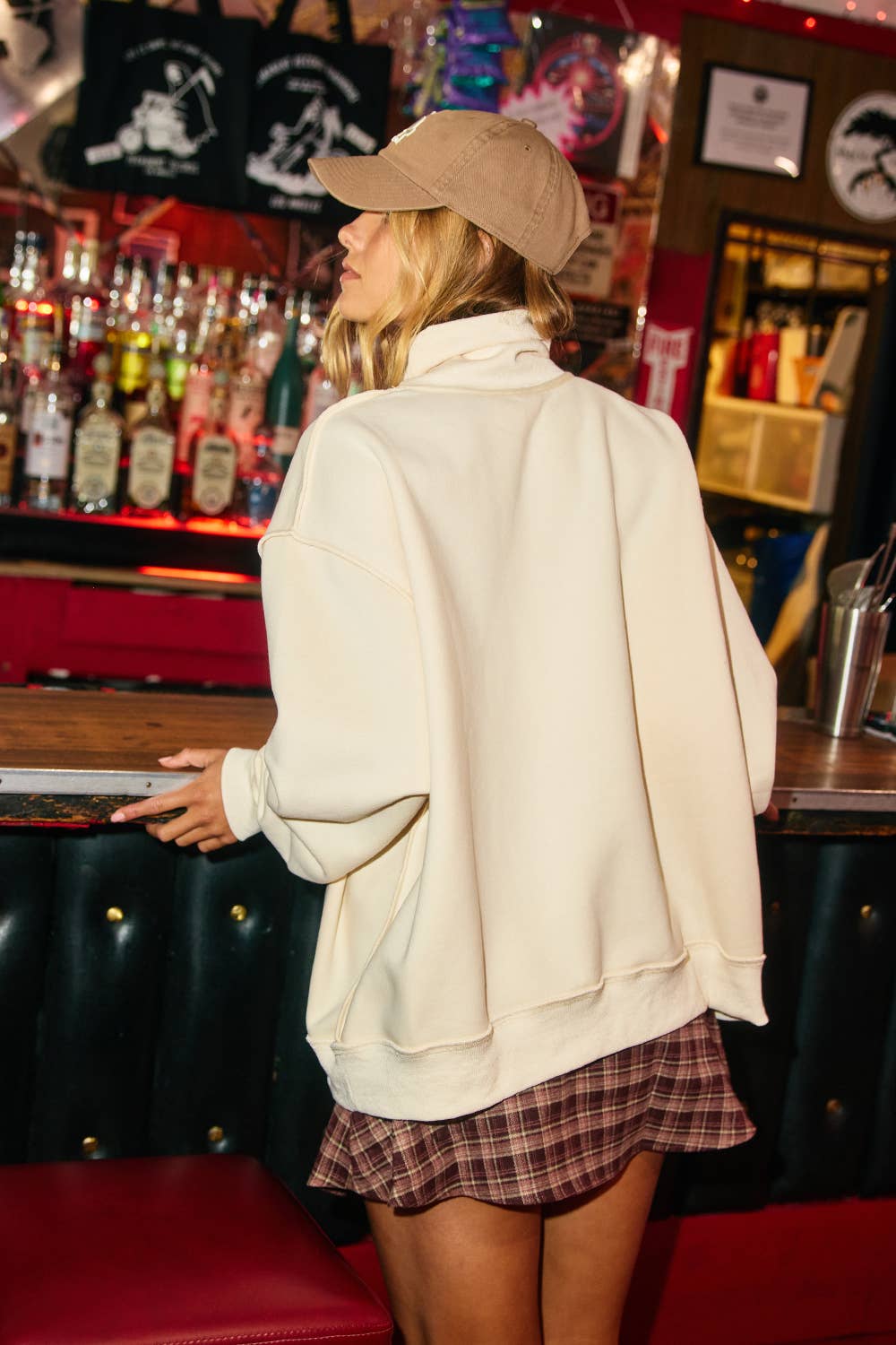 Blank Reversible Mock Neck Sweatshirt