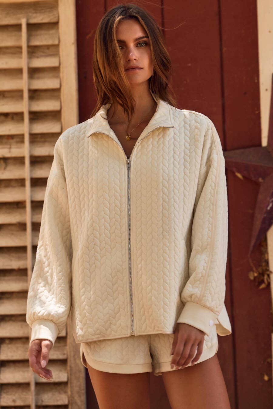 Quilted Zip-Front Jacket