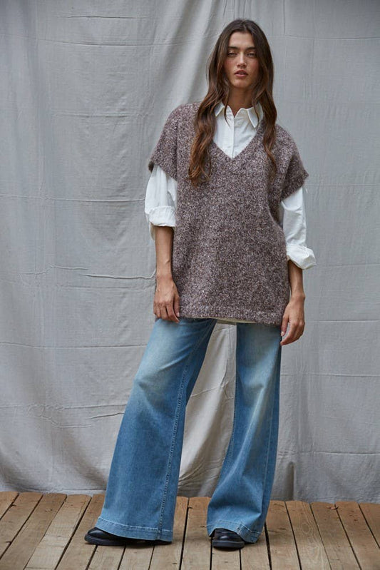 Oversized Knit Sweater Vest
