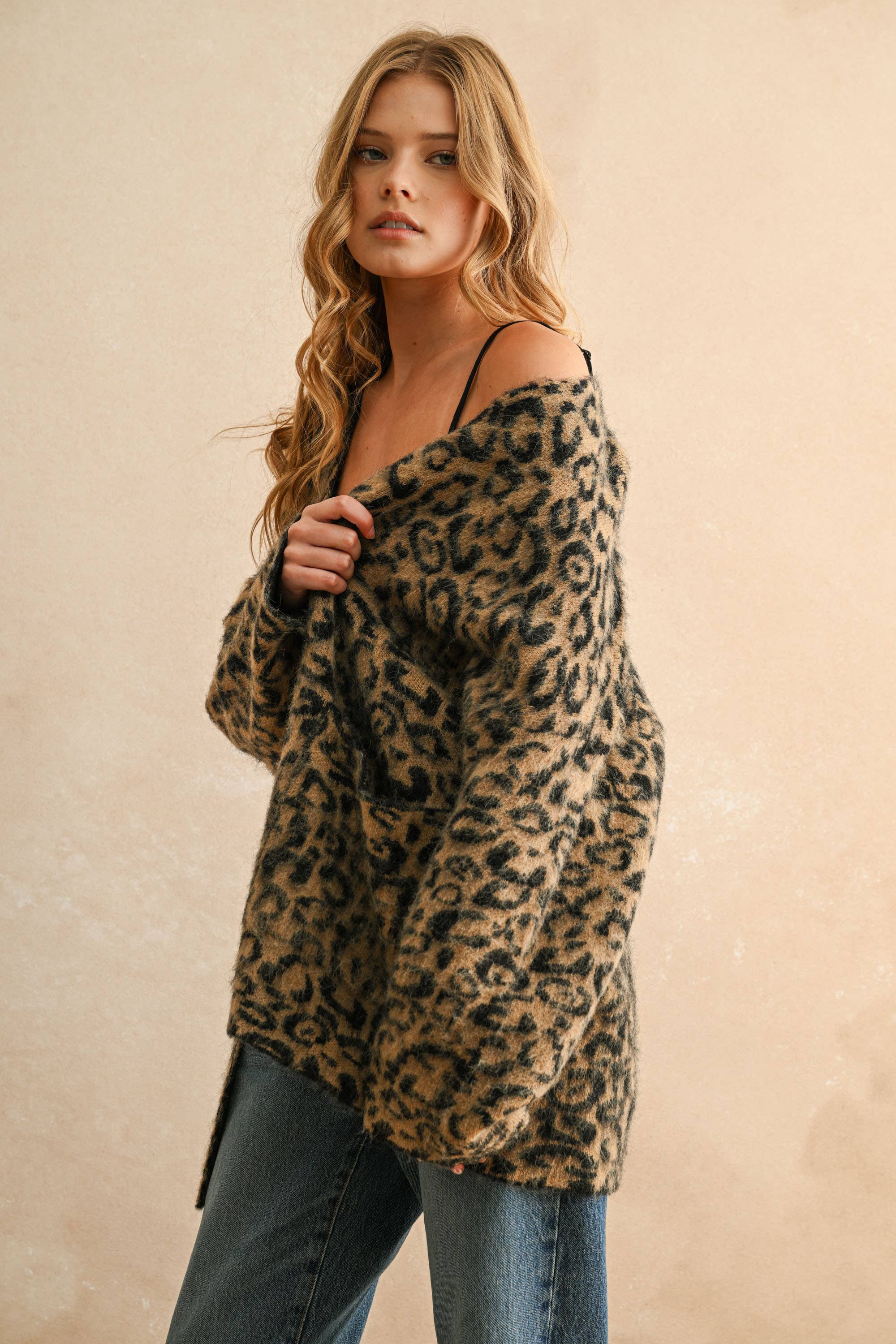 Oversized Leopard Cardigan