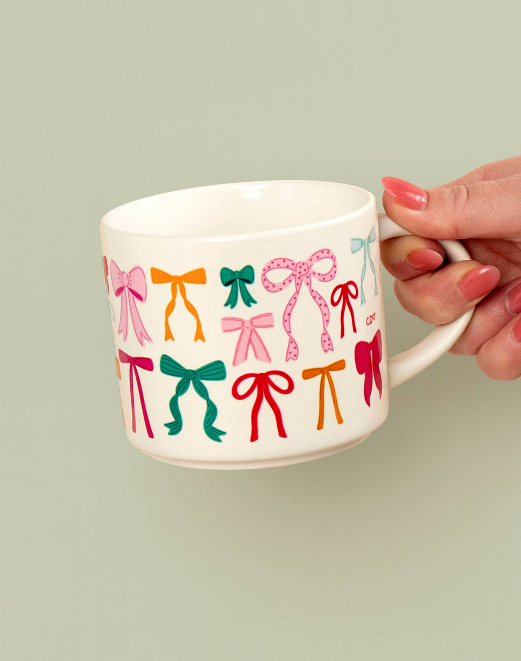 Ribbon Coquette Bows Mug - Cream
