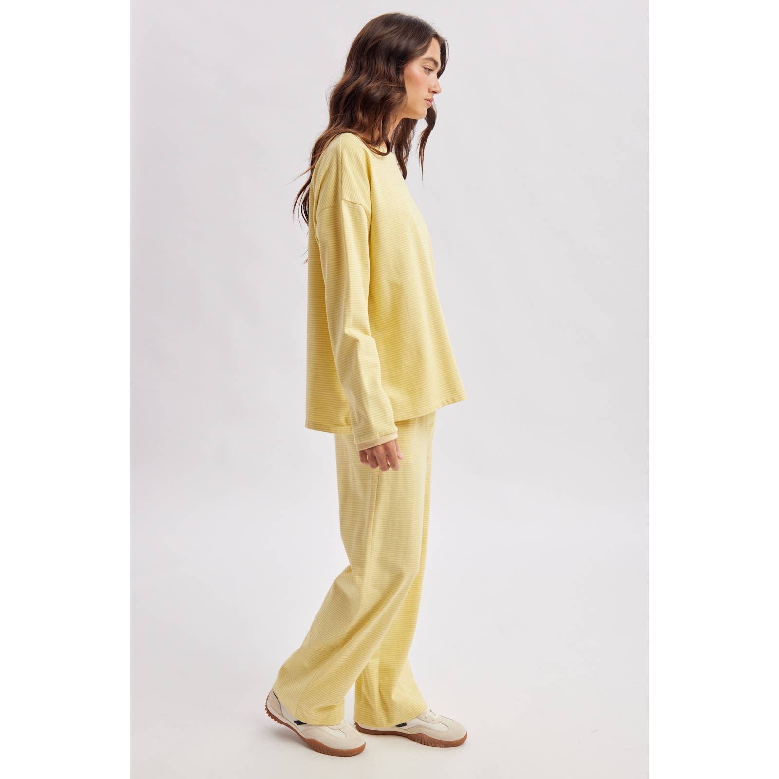 Lemon Butter Striped Pants Set
