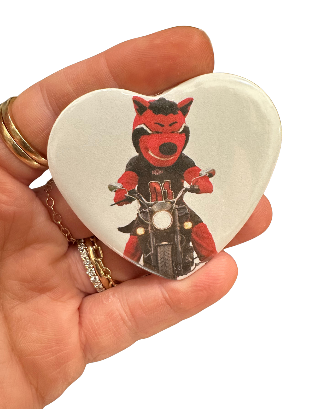 Game Day Buttons - Medium Heart (2.25")