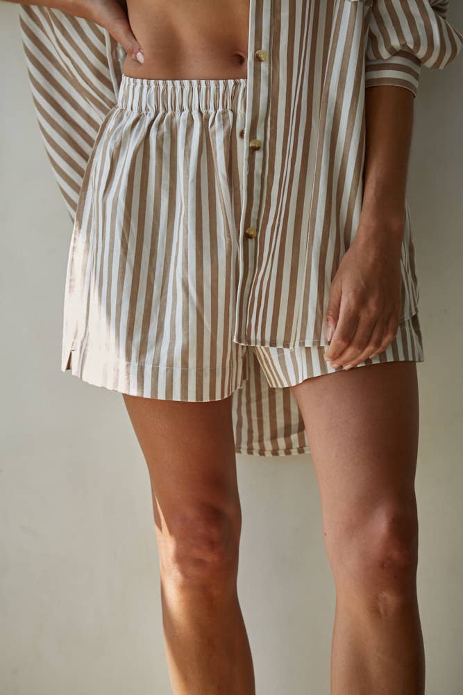 Cotton Striped Shorts