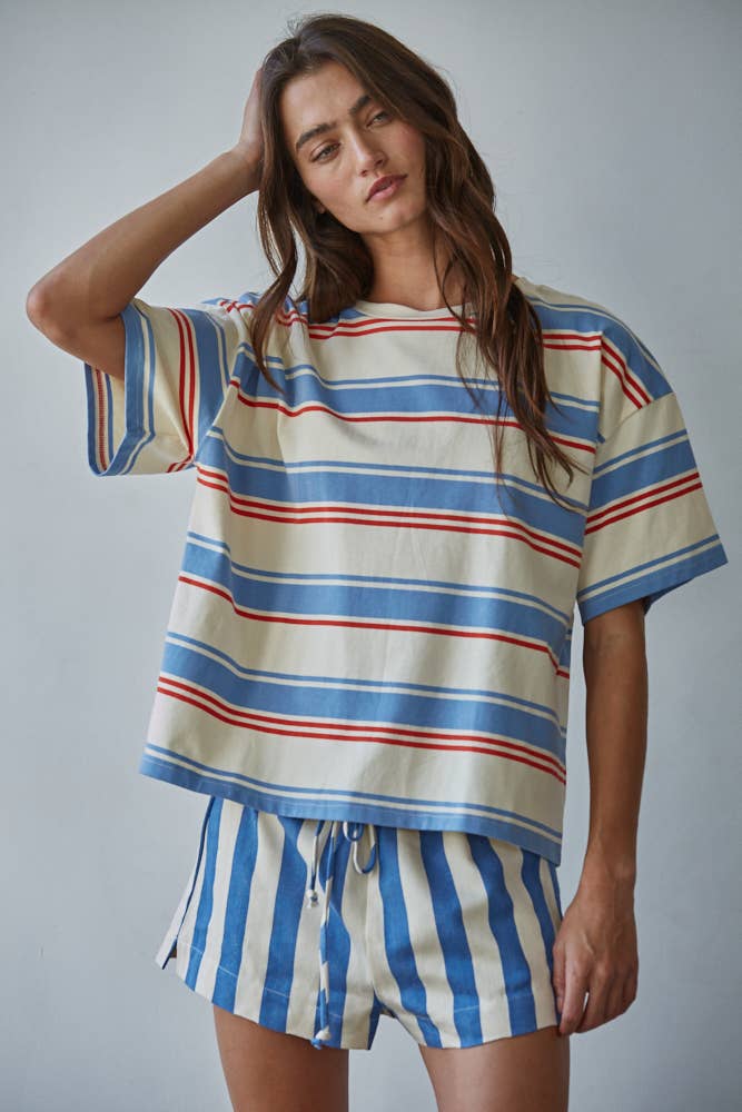 Striped Short Sleeve Top