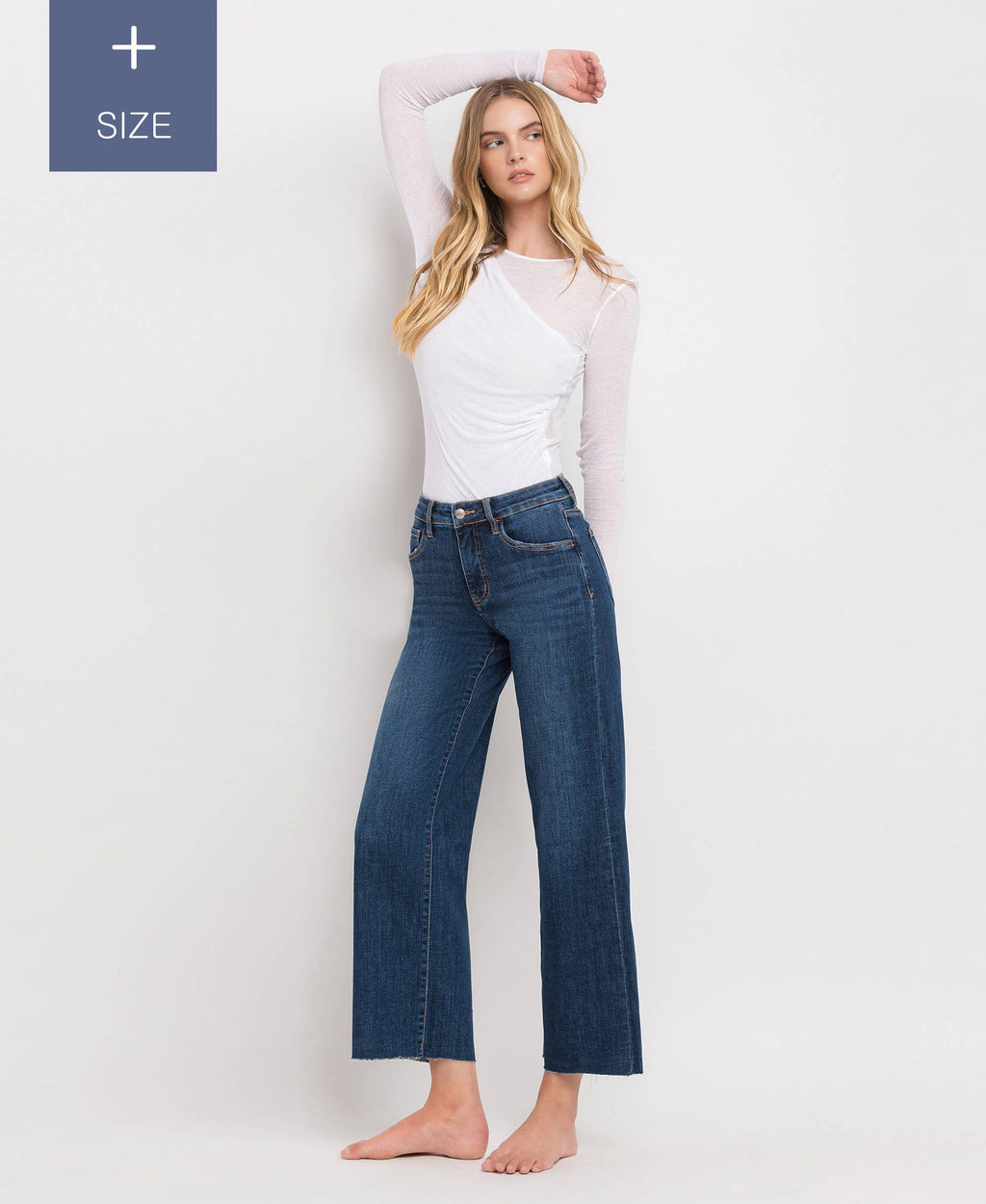 Mid Rise Wide Leg Jean