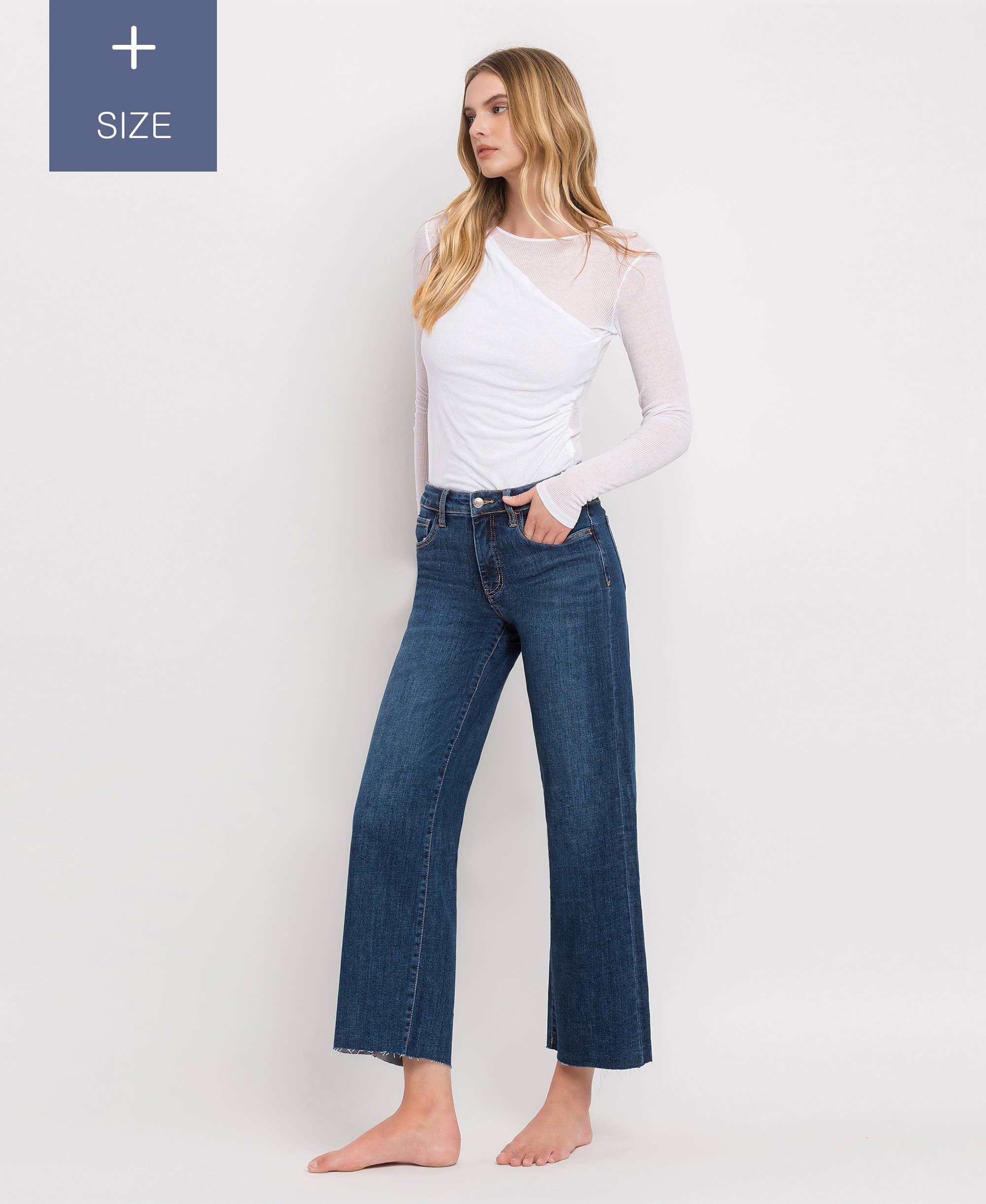 Mid Rise Wide Leg Jean