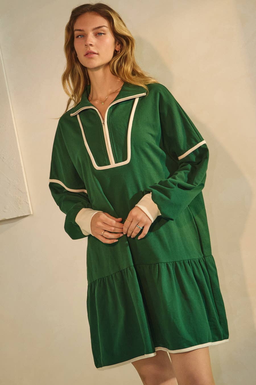 Green Drop Waist Dress