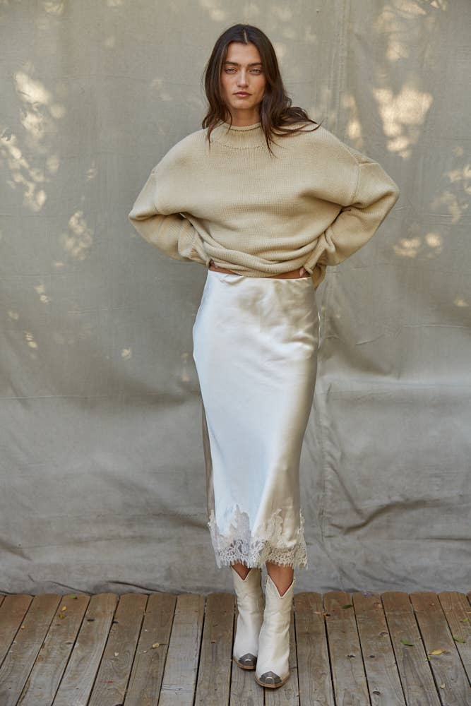 Satin Midi Skirt