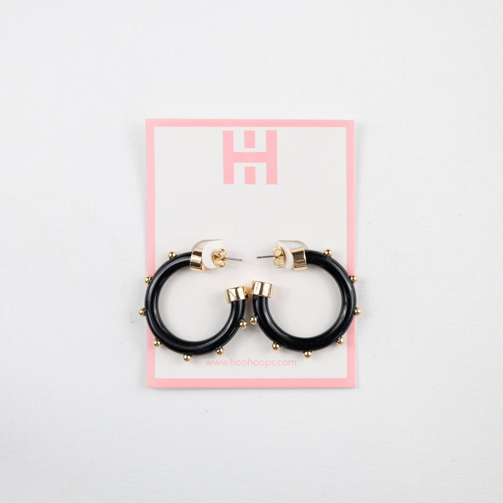 Small Black (with Gold Studs) Hoo Hoops