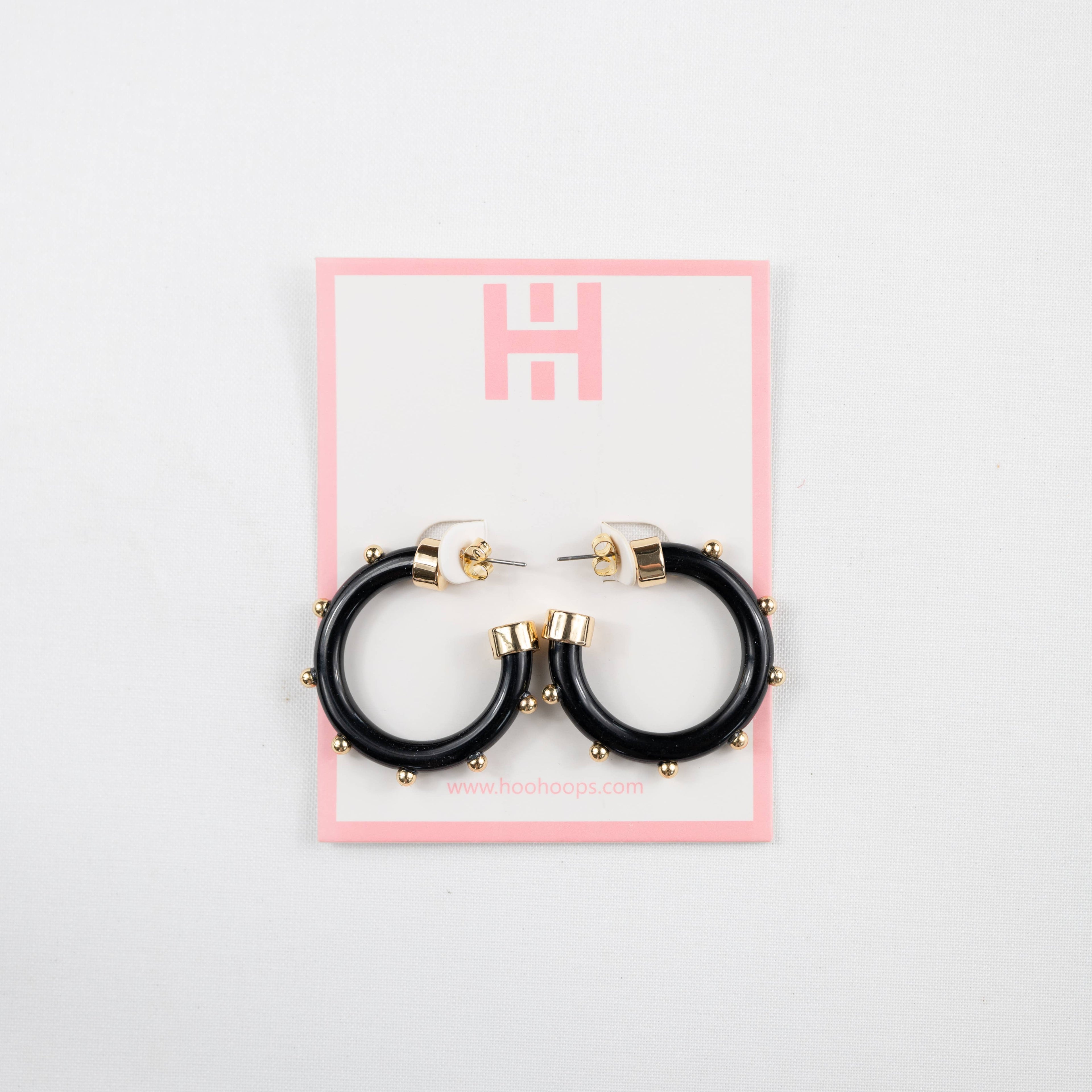 Small Black (with Gold Studs) Hoo Hoops