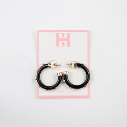 Small Black (with Gold Studs) Hoo Hoops