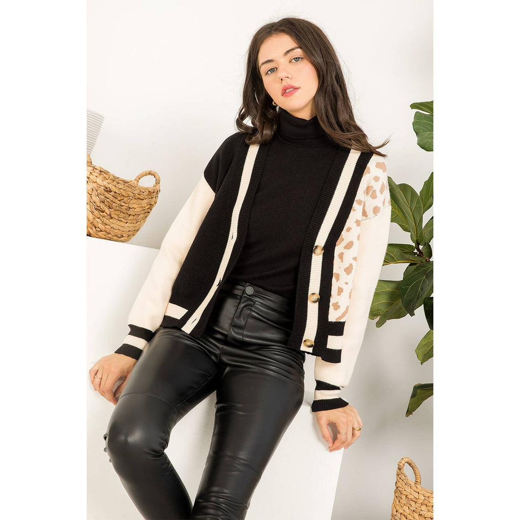 Leopard Knit Cardigan