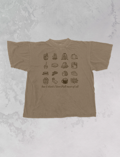 I Love Fall Most of All Oversized T-Shirt