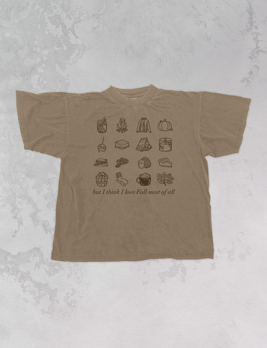 I Love Fall Most of All Oversized T-Shirt