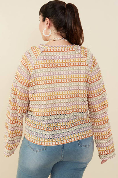 Multicolor Loose Knit Relaxed Top