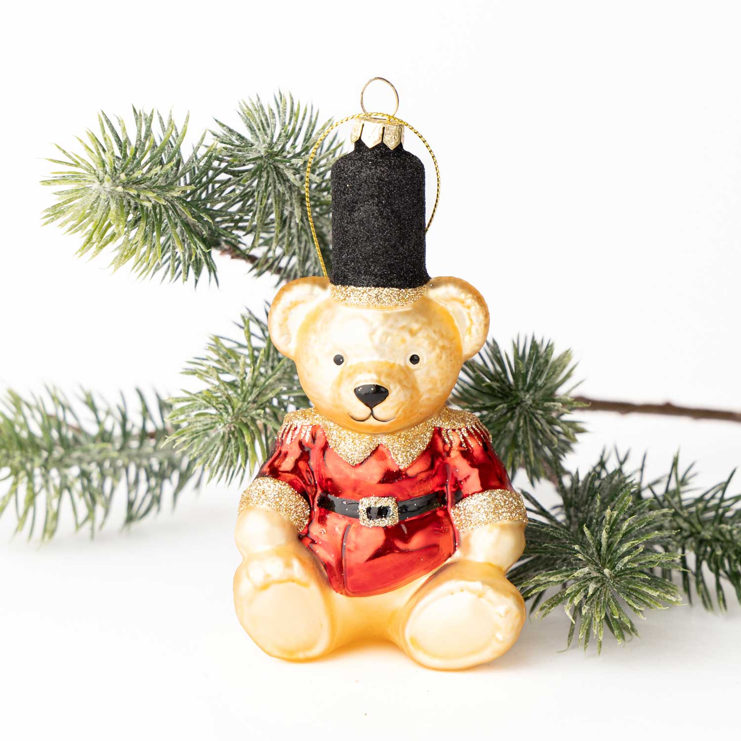 Red Teddy Bear Boxed Glass Ornament