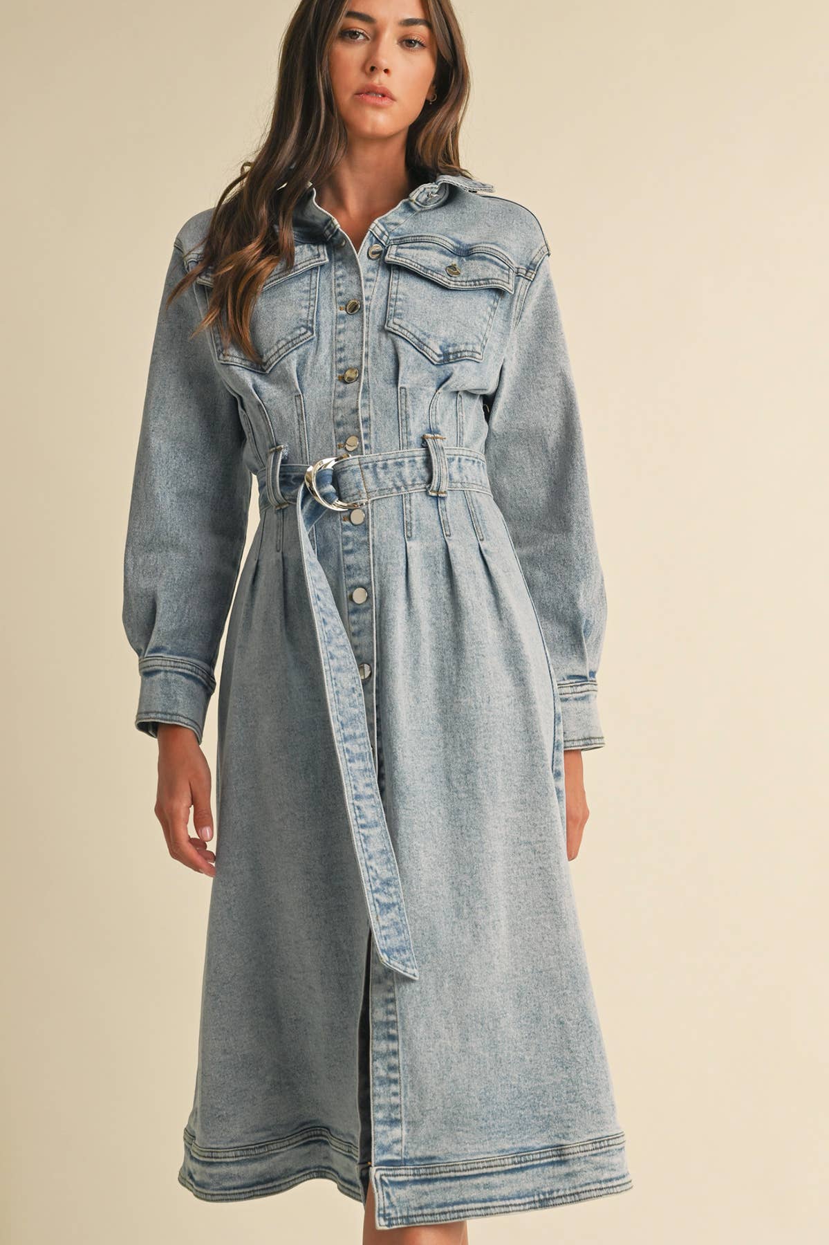 Long Sleeve Denim Shirt Dress