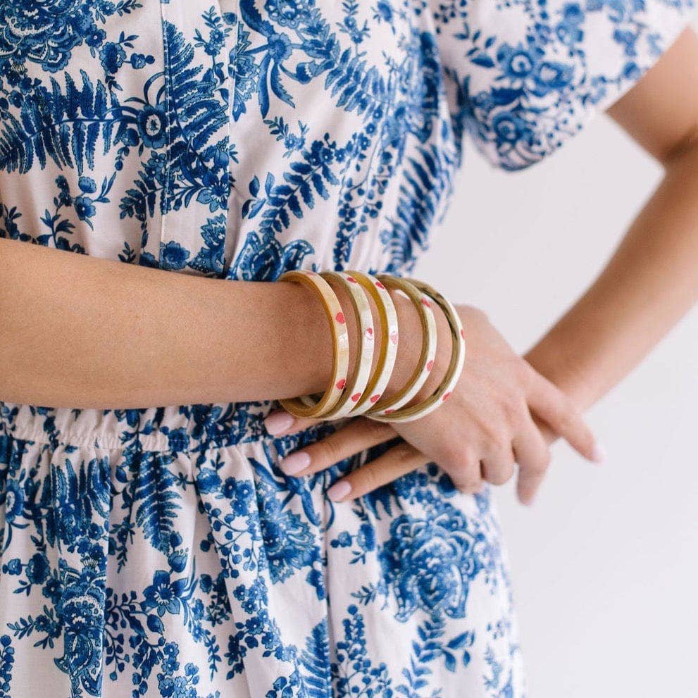 Red Heart Bangle Stack