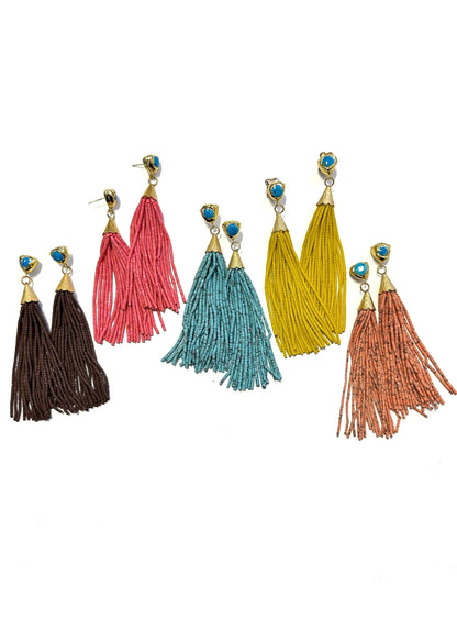Betsy Pittard Tinker 2 Dangle Tassel Earrings