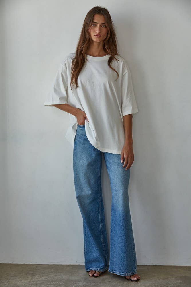 Cotton Drop Shoulder Oversized Shirt