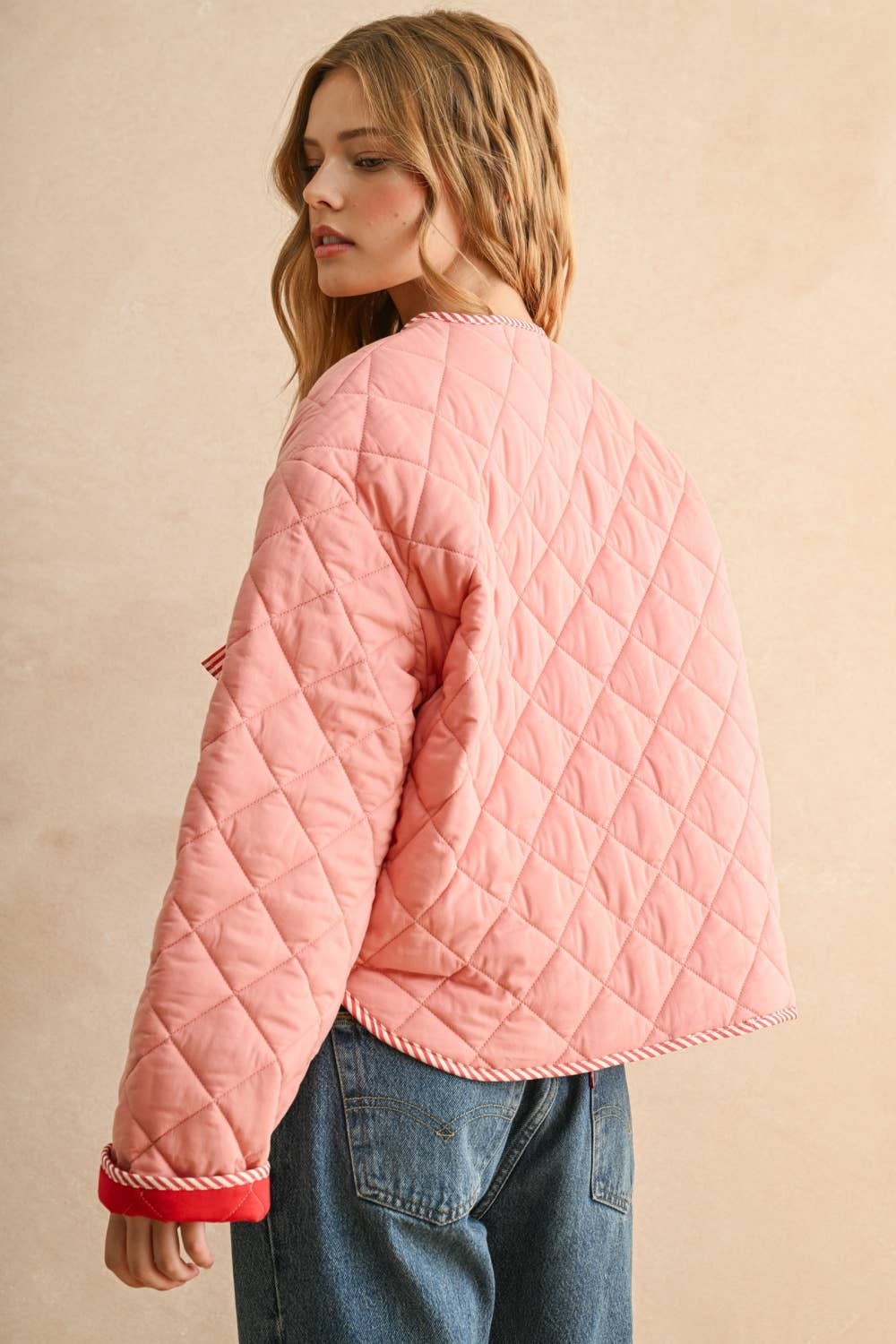 Tie Front Quilt Jacket