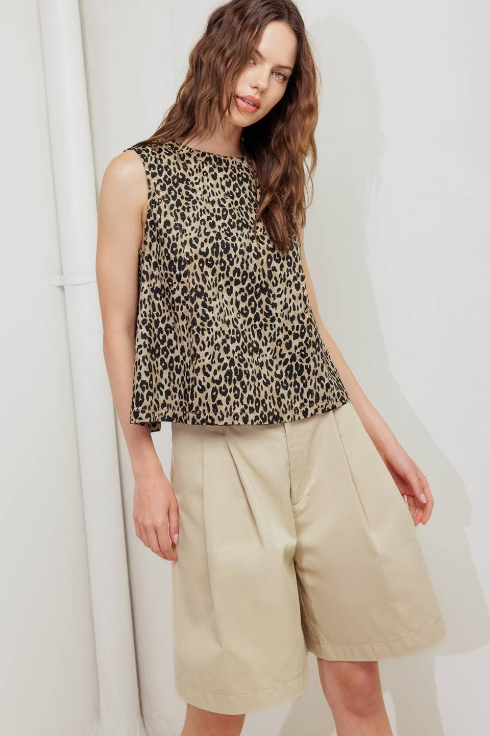 Leopard Open Back Tie Top