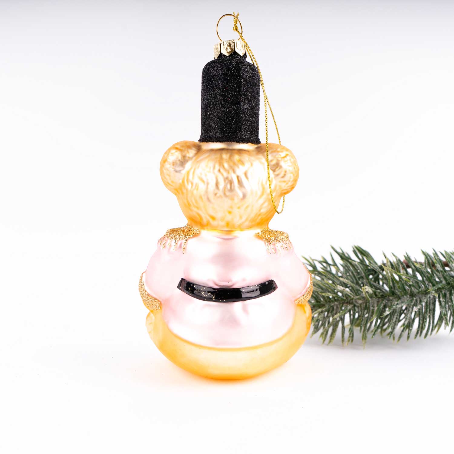 Pink Teddy Bear Boxed Glass Ornament