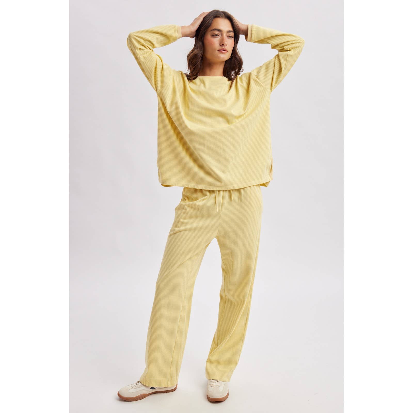 Lemon Butter Striped Pants Set