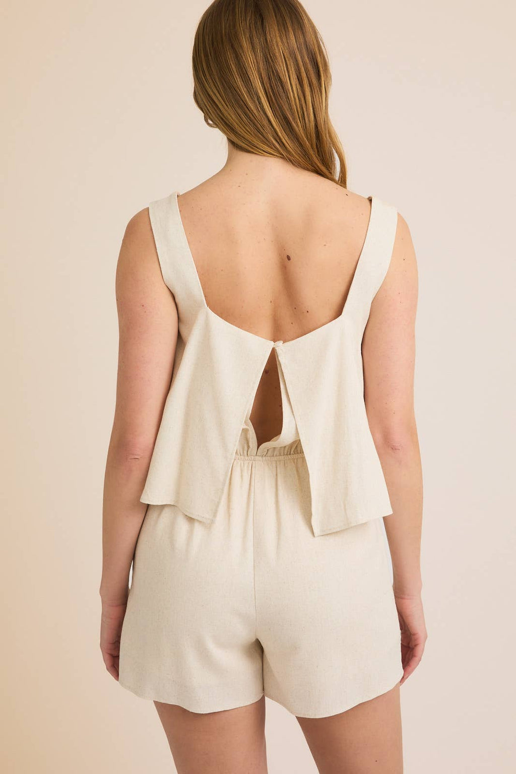 Square Neck Sleeveless Romper