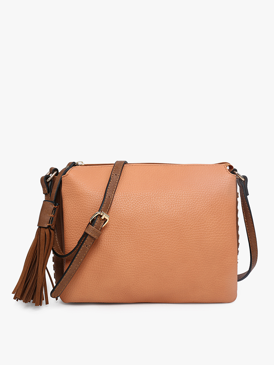 Two-Tone Crossbody w/ 3 Compartments