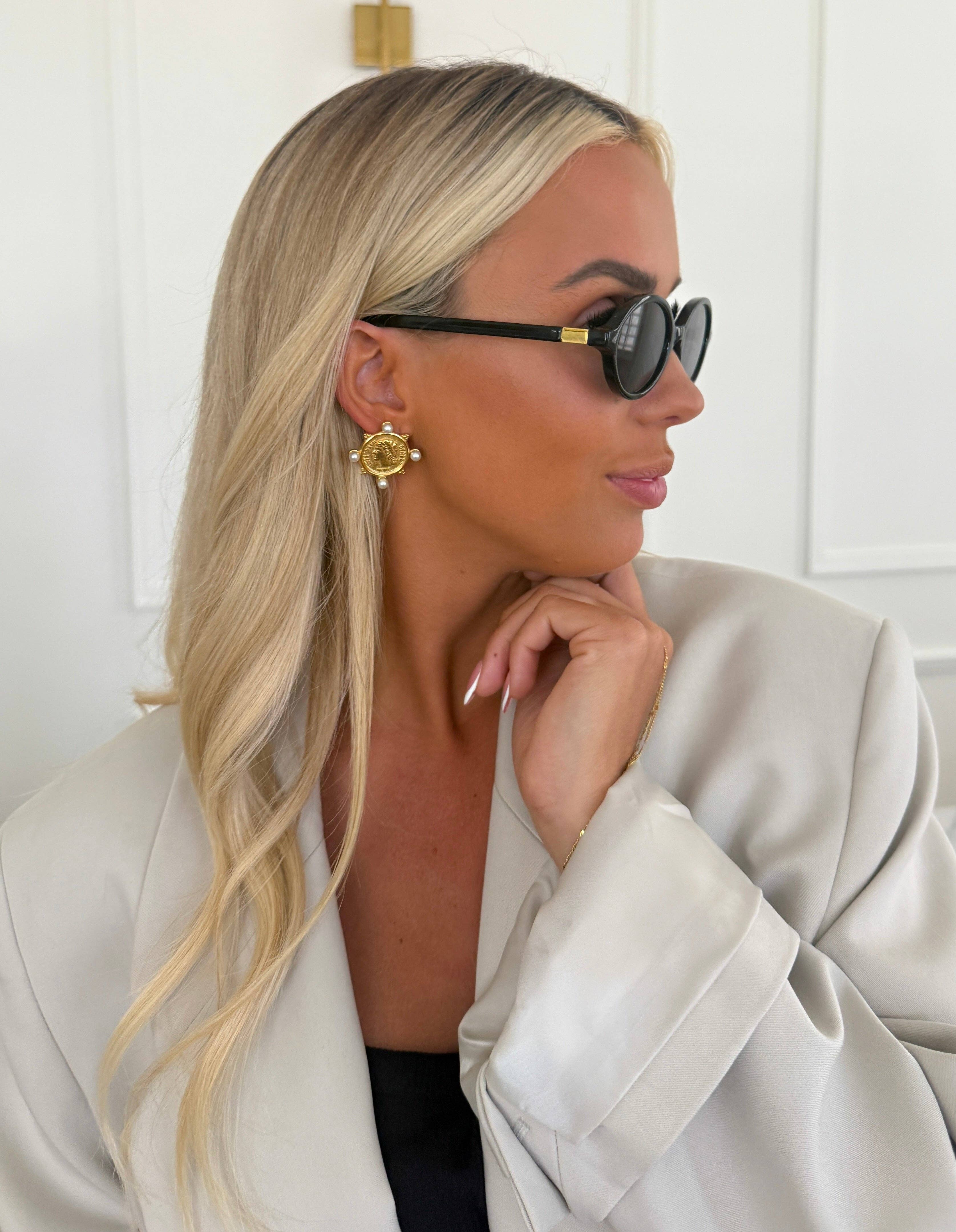 Pearl Coin Earrings