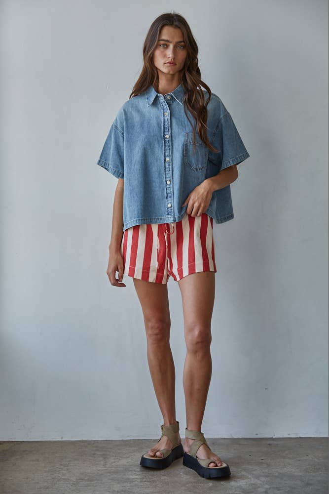 Denim Short Sleeve Shirt