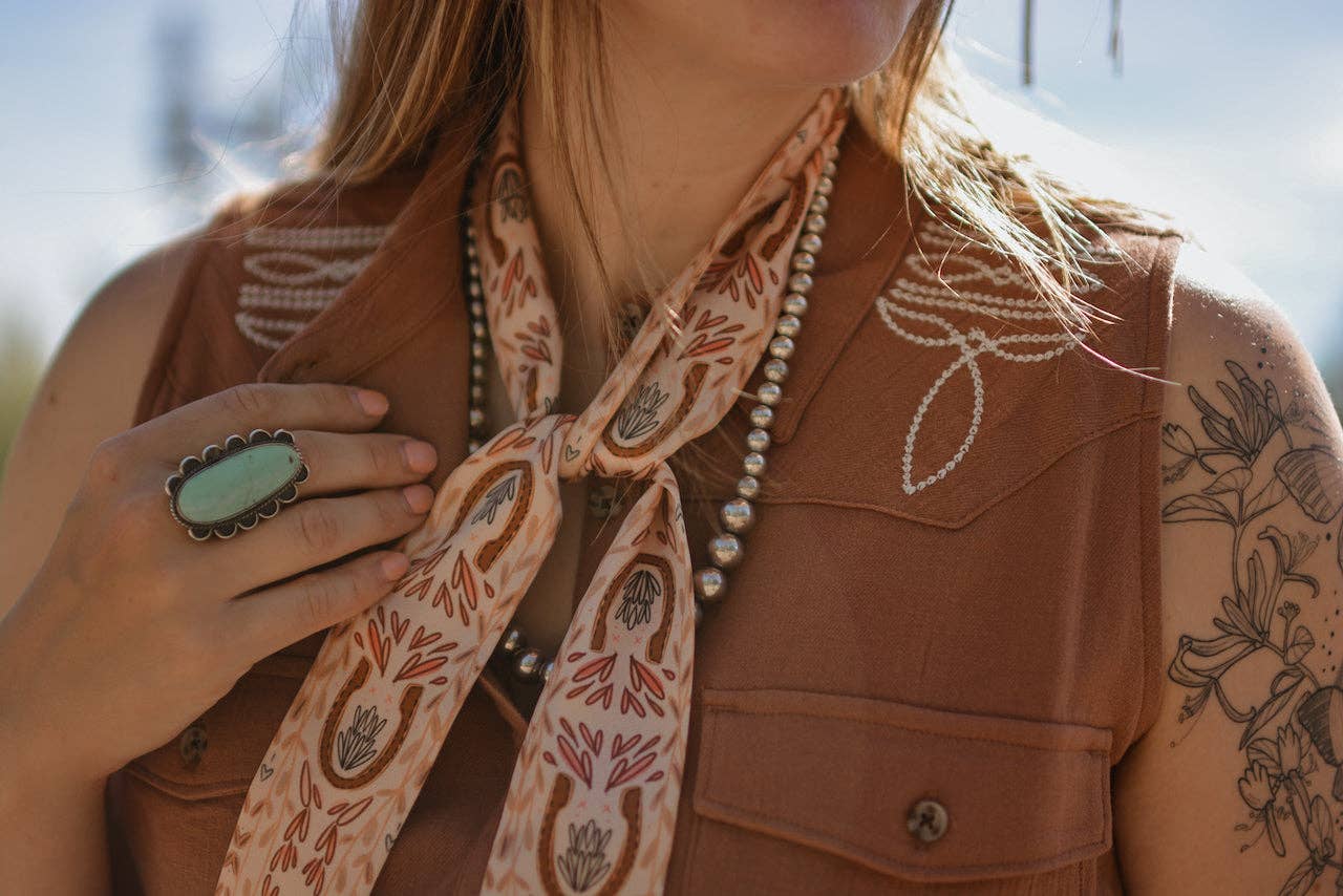 Western Harvest in Dusty Rose Silk Twilly