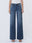 High Rise Dark Wash Clean Cut Raw Hem Wide Leg Jeans