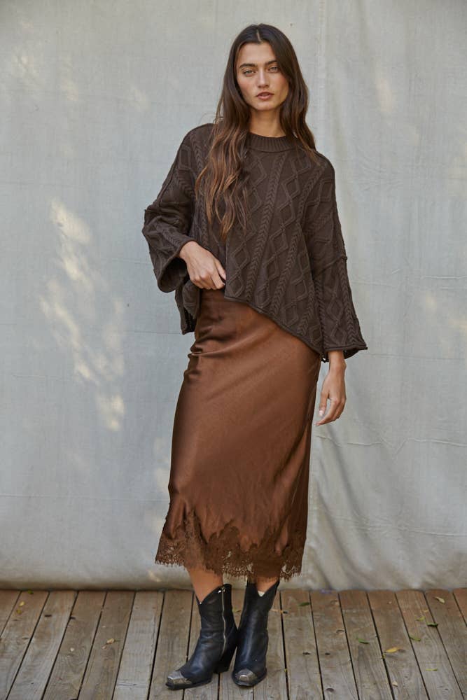 Satin Midi Skirt
