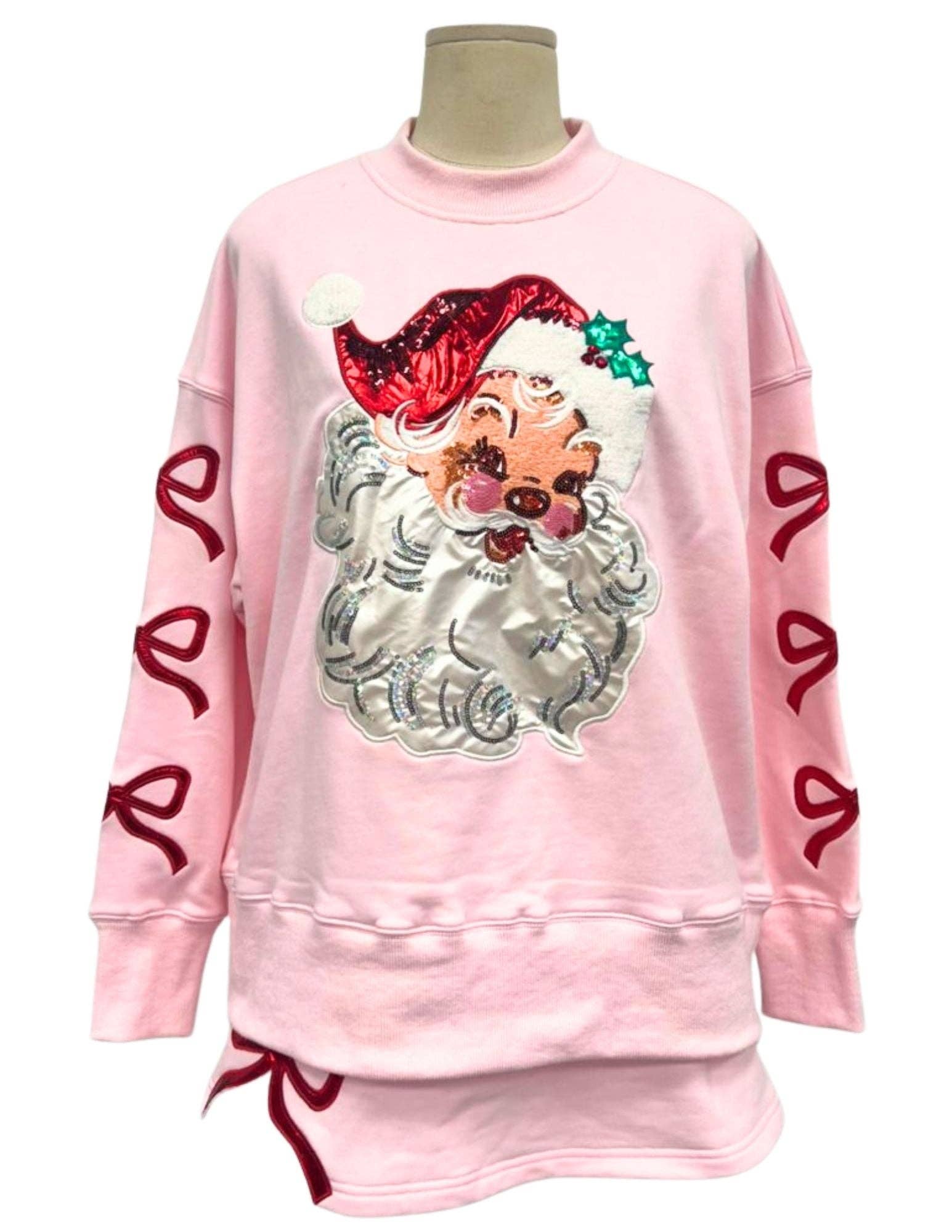 Sequin-Embellished Vintage Santa Sweatshirt
