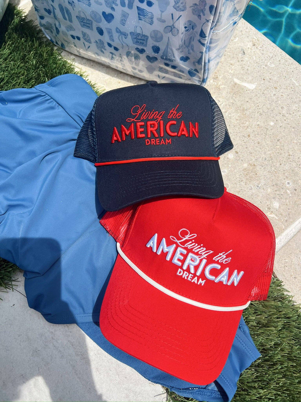 Living the American Dream | Red Vintage Trucker Hat