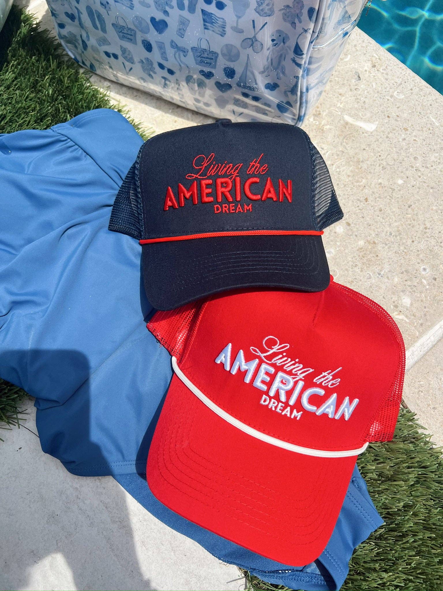 Living the American Dream | Red Vintage Trucker Hat