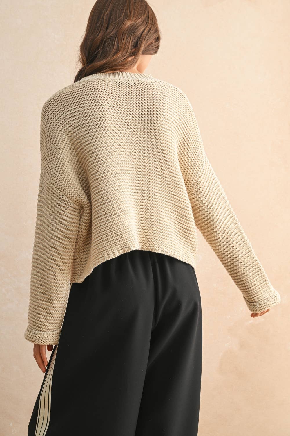 Cream Knitted Sweater Top