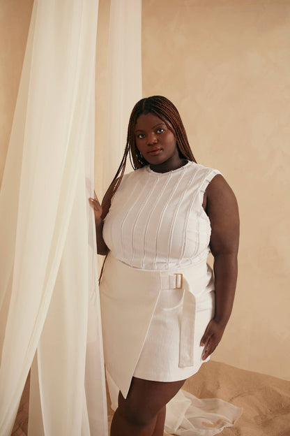 Linen Canvas Wrap Skirt