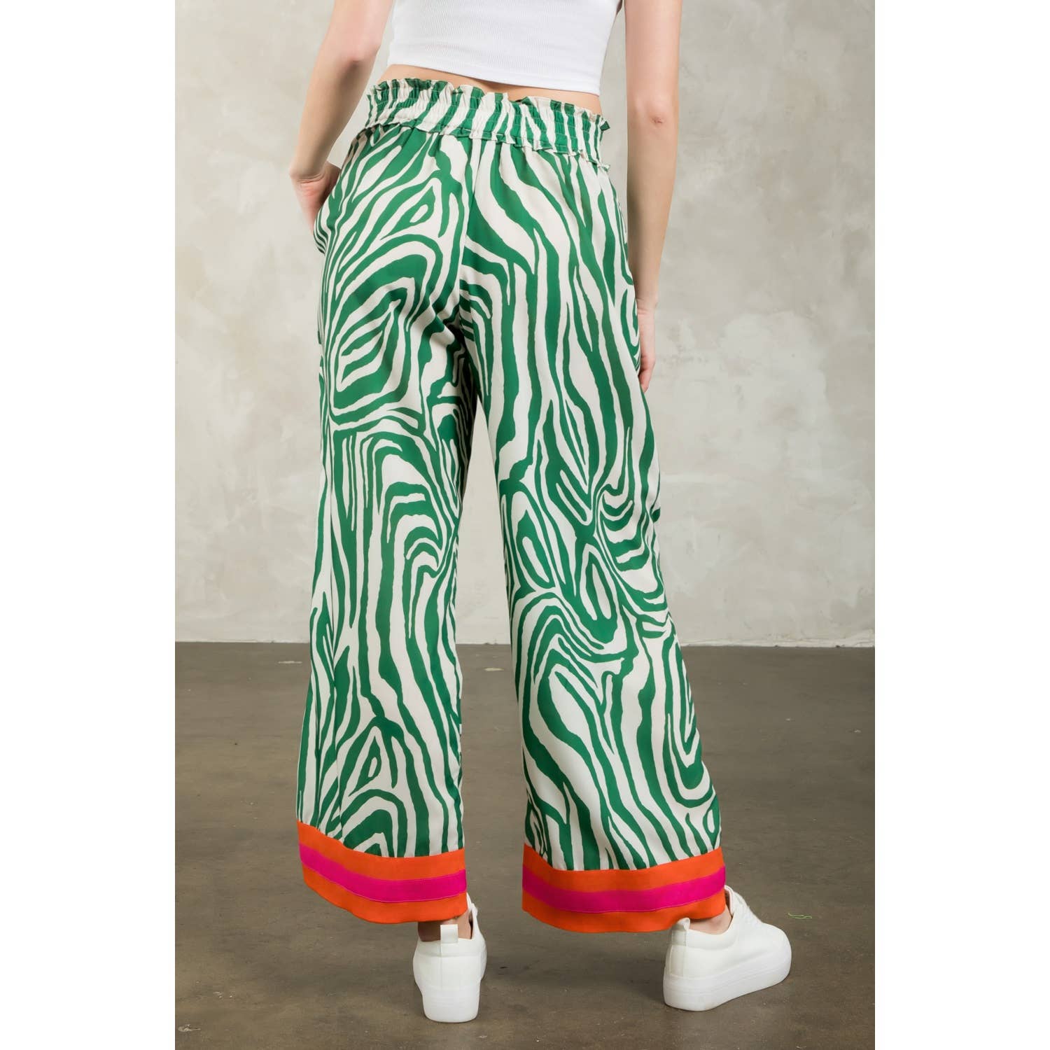 Zebra Print Wide Leg Pants