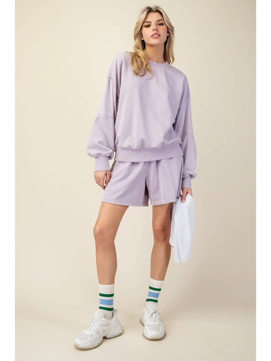 Mineral Washed French Terry Lightweight Sweatshirt