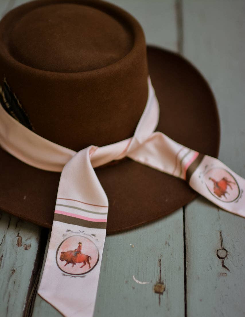 Roamin' Cowgirl Bison Western Twilly Scarf